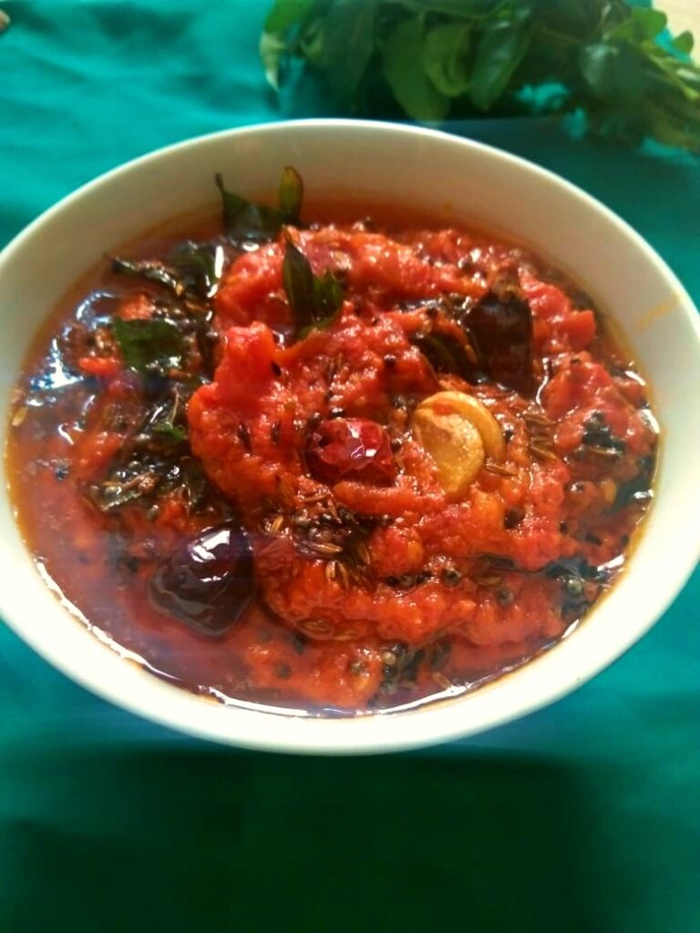 Tomato Chutney With Tempering